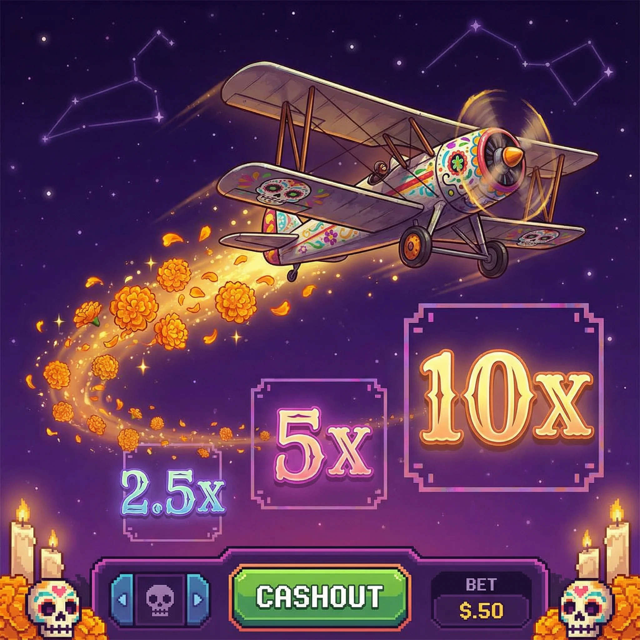 Juego Aviator con avión vintage y multiplicadores en 20Bet App